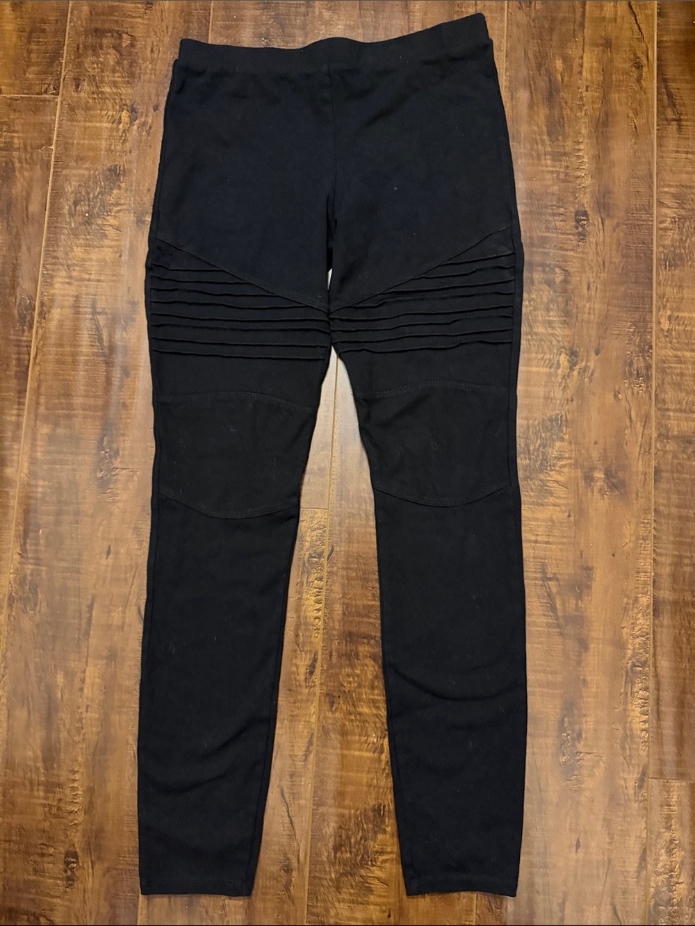 art class Black Ribbed Knee Detail Kids Leggings